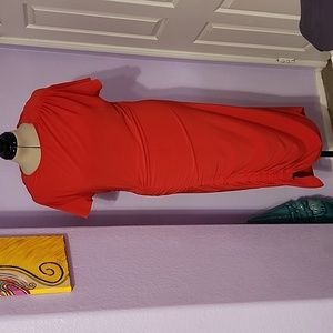 Chelsea28 Red Flutter Sleeve Rouched Dress, Size XL